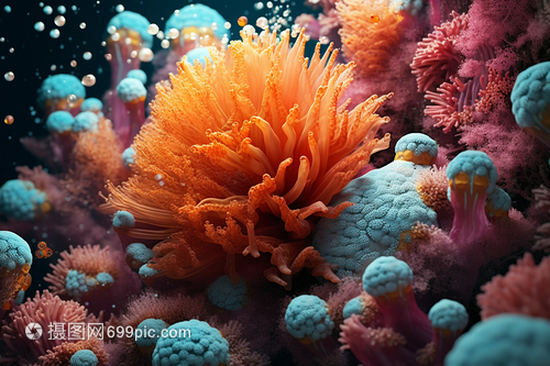 海洋水下珊瑚特寫